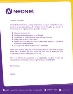 Comunicado Neonet enero 2024